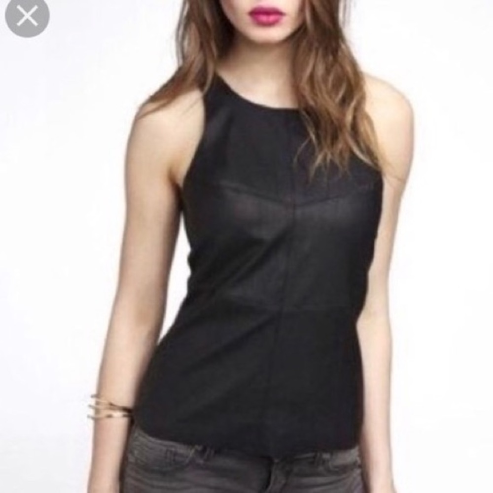 Express - Faux Leather Tank Top